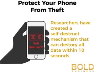 Security through self-destruct mechanism on phone