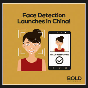 Infographic detailing China facial recognition technology on smartphones