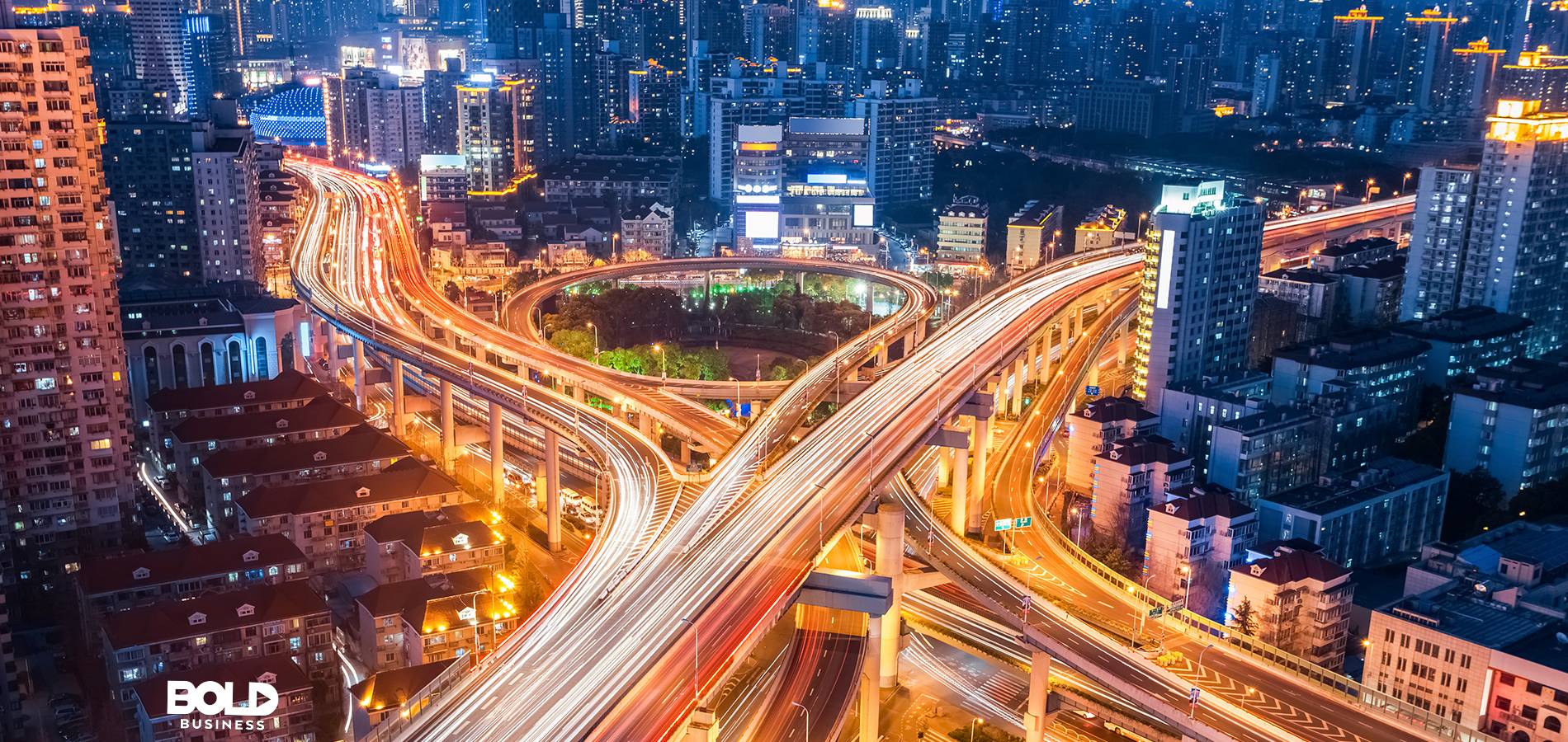 Highways system at night