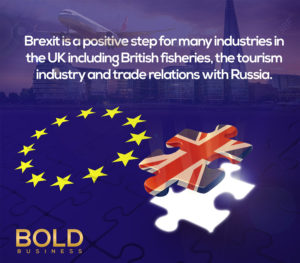 inforgraphic of the U.K.'s flag as a puzzle piece amid the potential of Brexit positive effects