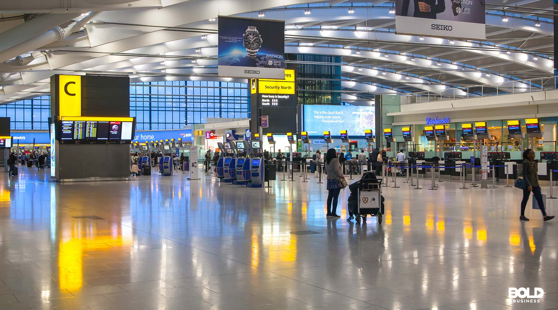 heathrow airport terminal in the UK amid the potential of Brexit positive effects