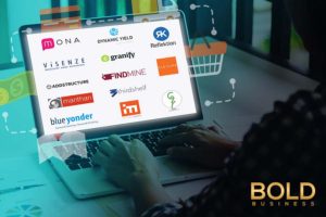 Graphic on computer screen of shopping sights.