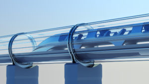 rendering of a hyperloop train