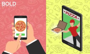 An app for ordering pizza on a phone.