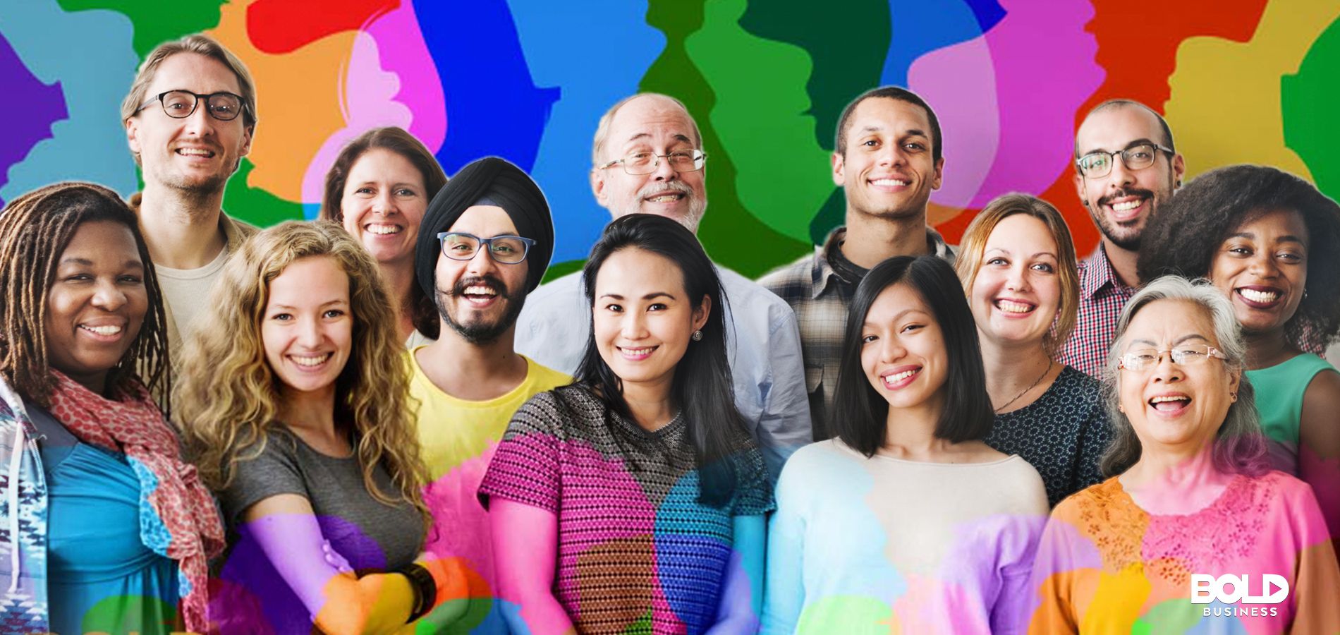 Large group of multi - ethnic people