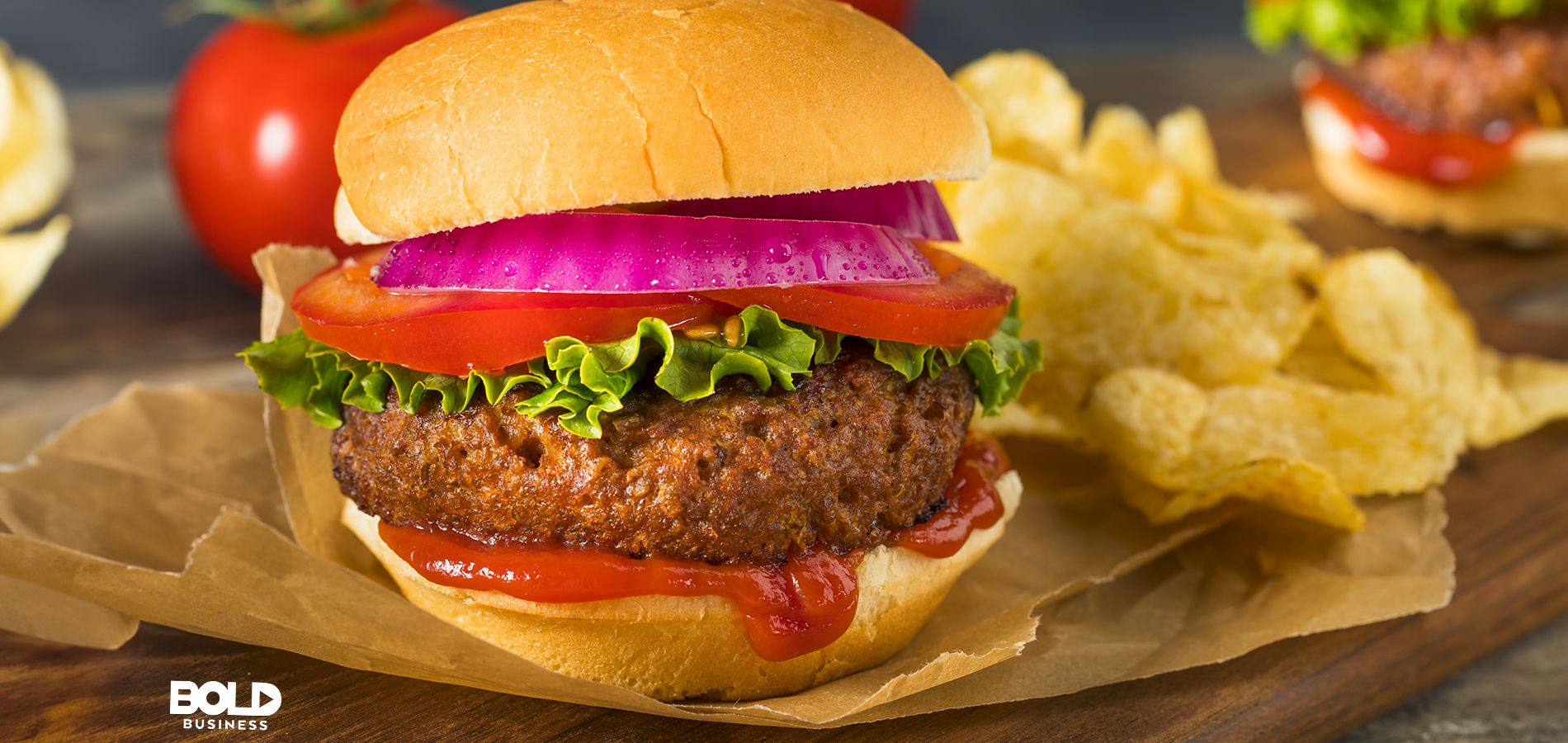 A sad fake burger waiting to be eaten