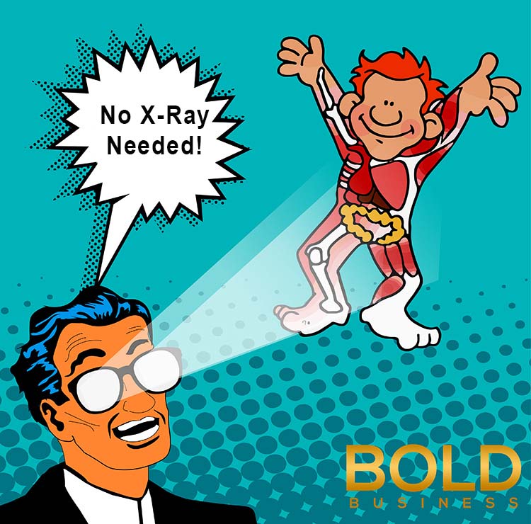 guy looking through a body without xrays.