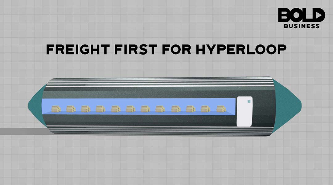 Graphic of a hyperloop technology pod used for hyperloop freight service