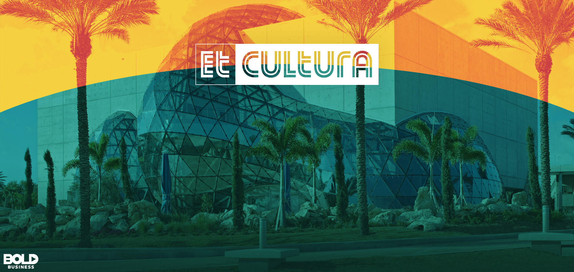 Et Cultura logo overlays palm tree lined street image