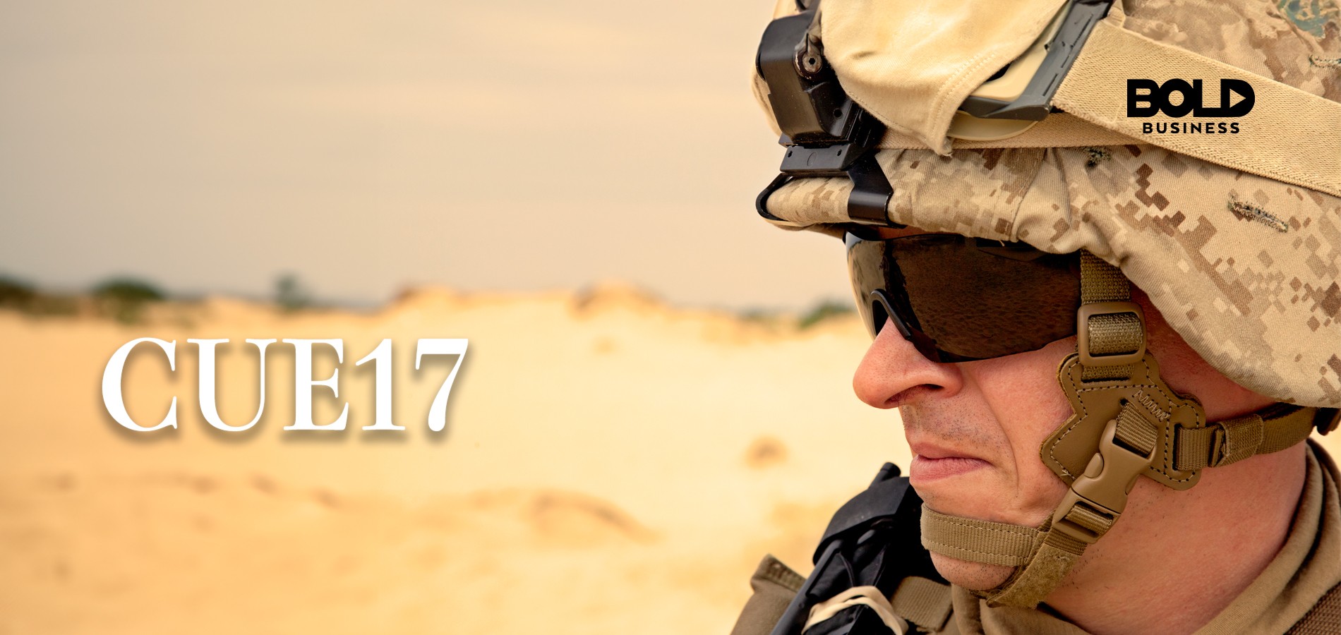 a photo of two soldiers pointing their guns to something in the distance as part of a tactical practice during the Contested Urban Environment meeting in 2017 (CUE17)