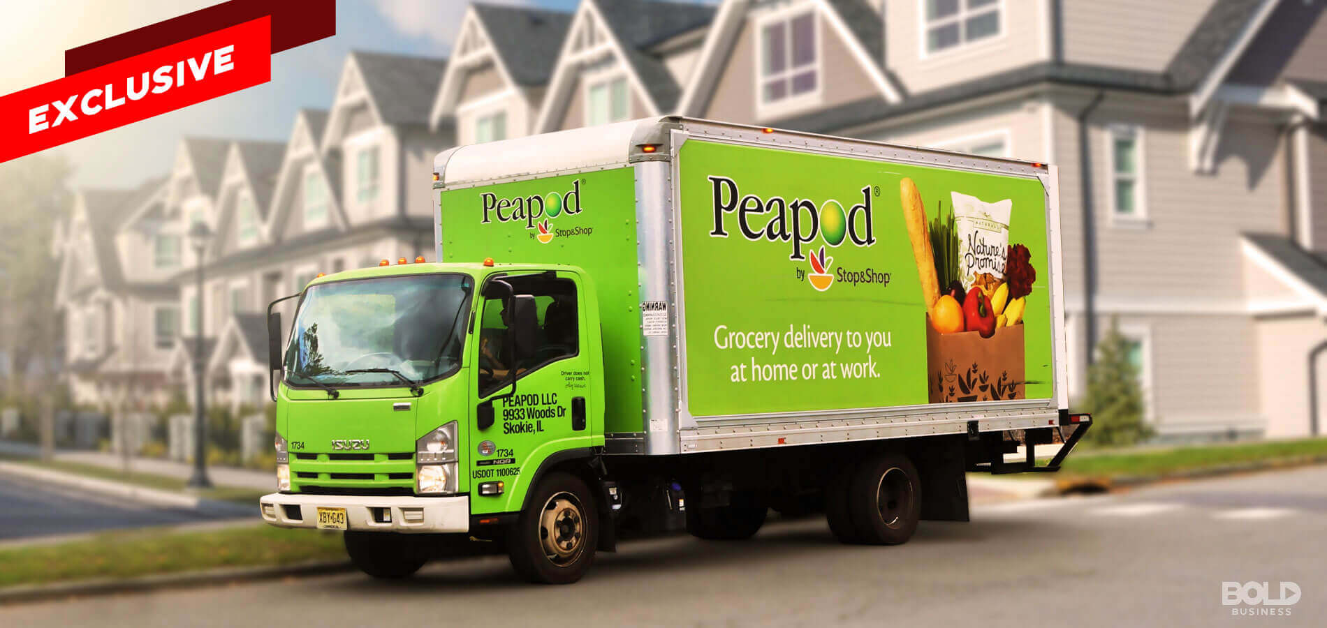 Peapod grocery truck