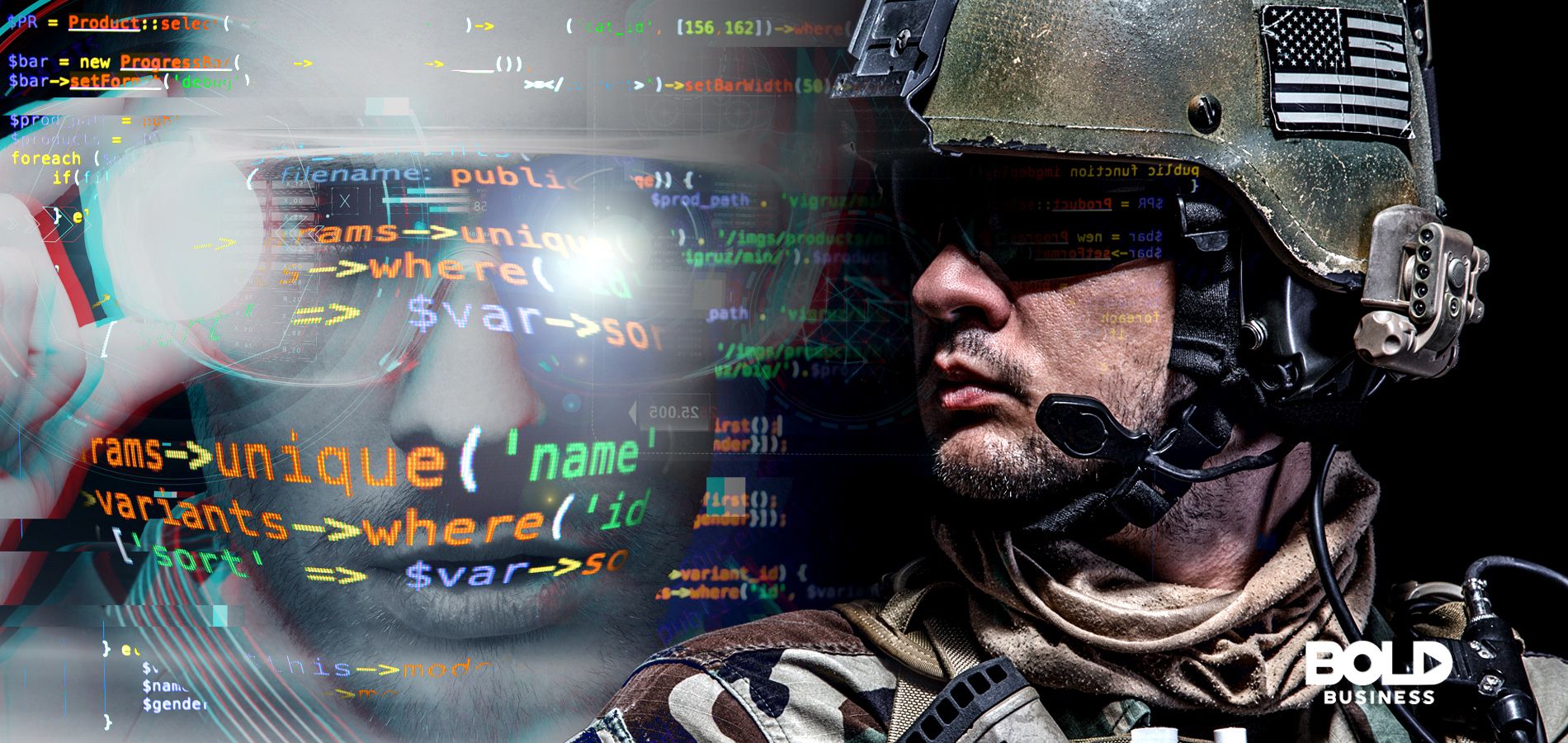 U.S. Marine Corps Cyber Command and Marine on duty