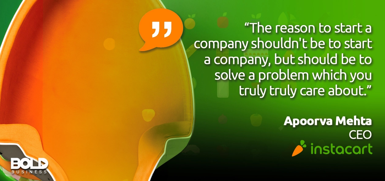 a photo quote from Apoorva Mehta amidst the rise of home grocery delivery services