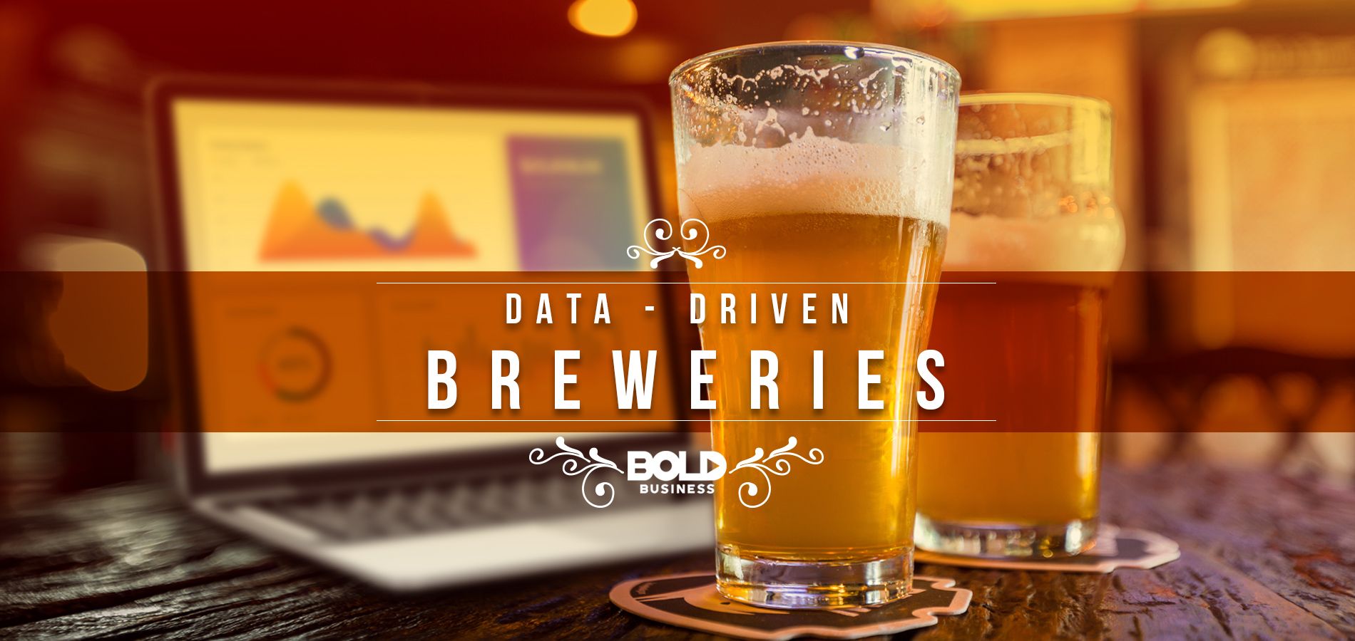 a photo of a beer with a laptop behind it in the thick of the rise of brewery analytics