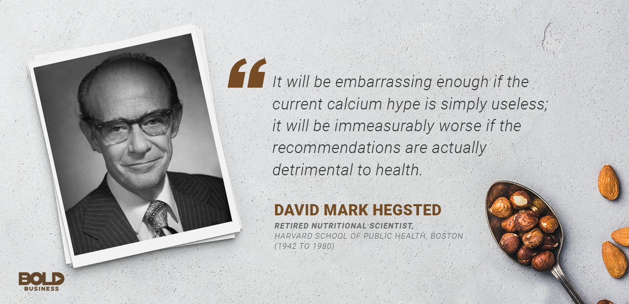 a photo quote of David Mark Hegsted in connection to the talk about dairy versus non-dairy alternatives or dairy-free alternatives