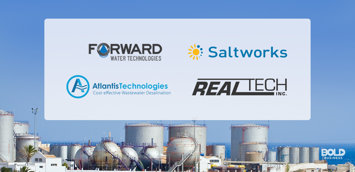 aquaculture systems, logos of companies with desalination solutions