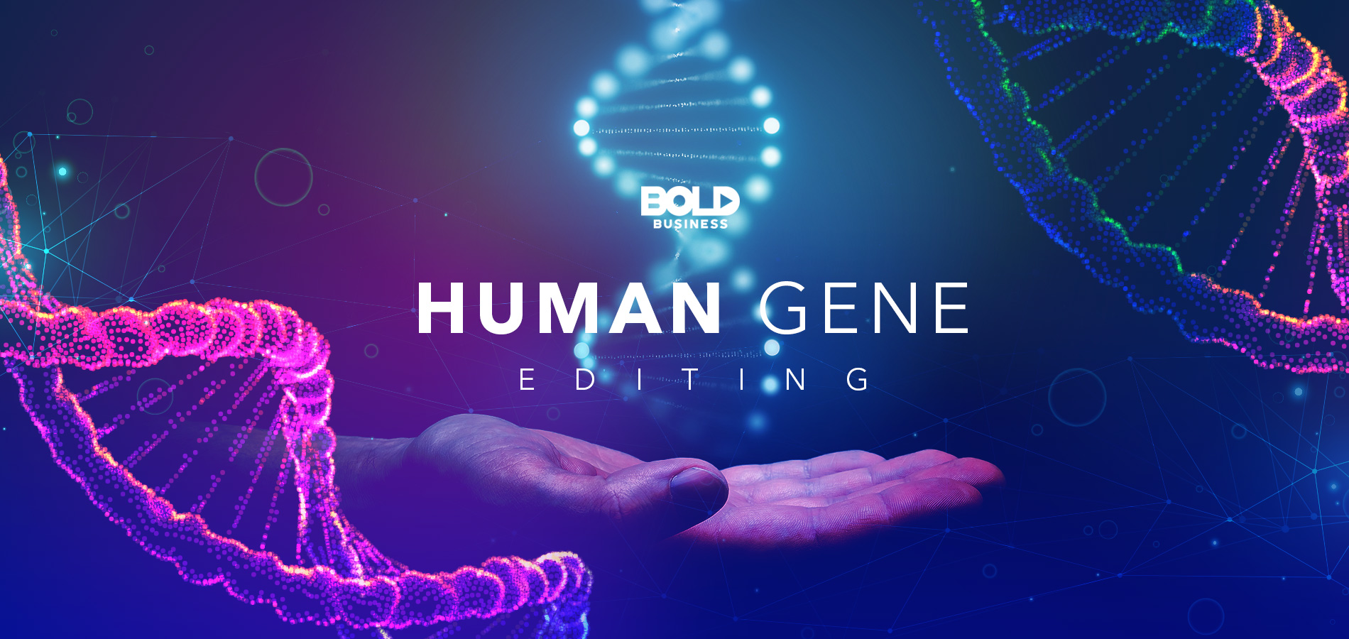 gene editing, hand under a gene sequence