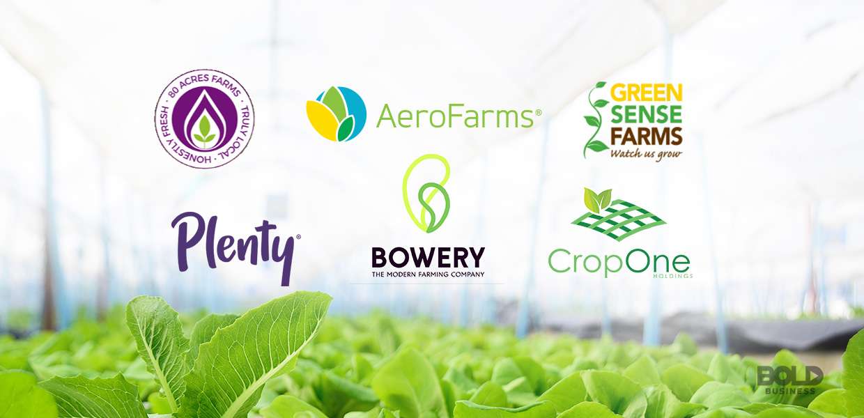 indoor agriculture, logos of vertical farming companies