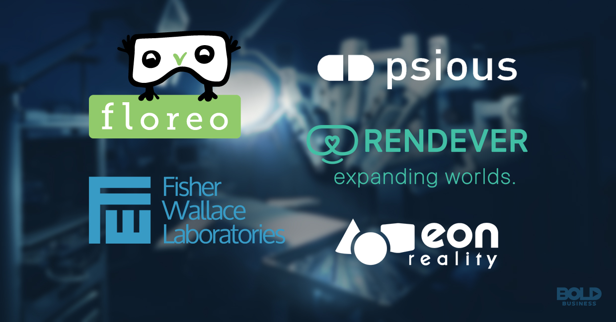 a photo of the company logos of other bold companies working towards the use of virtual and augmented reality technologies in the health sector