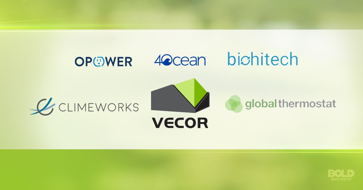 a photo of the company logos of the bold companies saving the environment with their climate change solutions