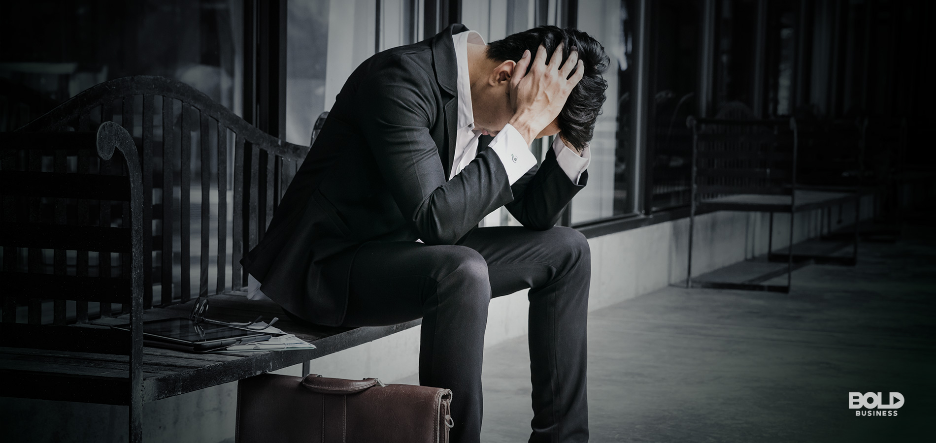 An entrepreneur looking depressed