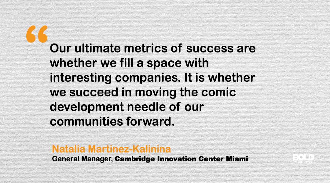 quote of Natalia Martinez-Kalinina that is in relation to Cambridge Innovation Center
