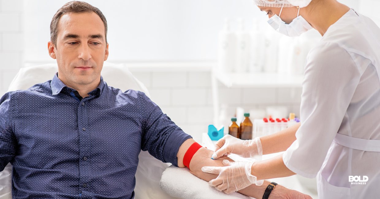 Man getting a blood test for cancer.