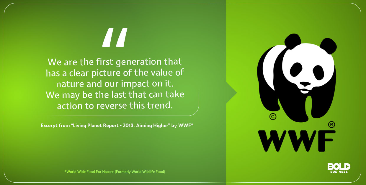 photo quote containing an excerpt from a 2018 report from WWF that is in relation to our attempt in fighting poaching