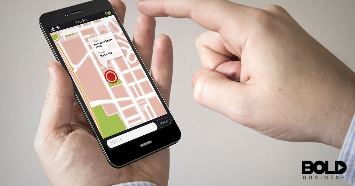 Someone using an app to track someone