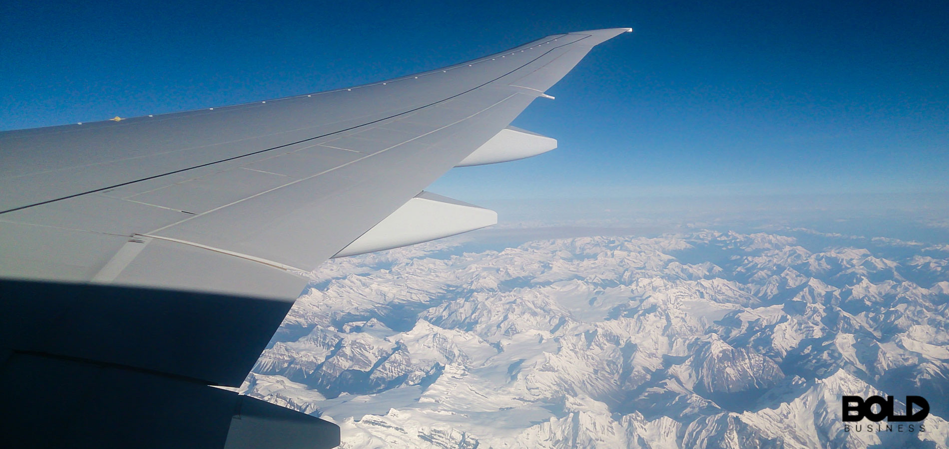 A glimpse outside the window of a high-flying plane