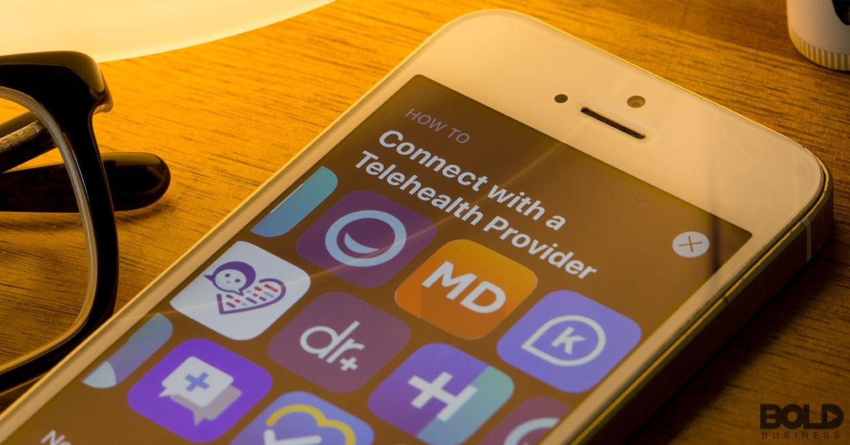 Some telehealth apps on a phone