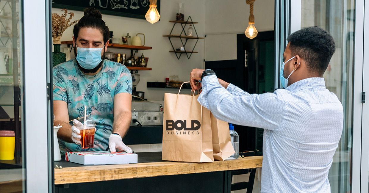 A doctor purchasing a fresh bag of Bold Business