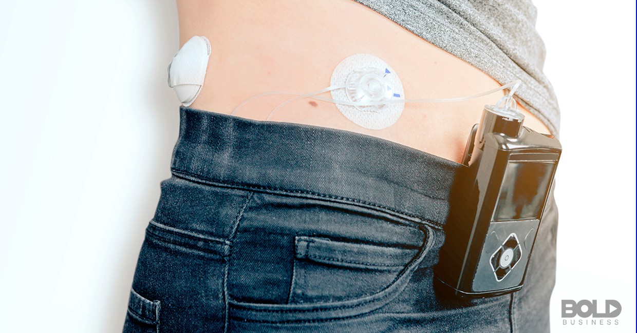 A woman with a wearable device attached