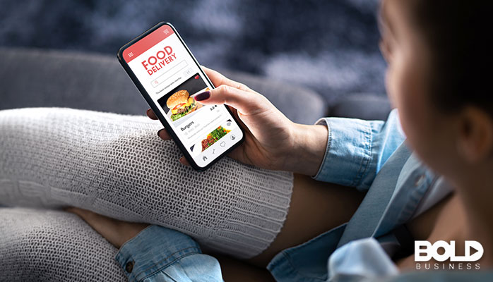 Someone ordering some ethnic foods via their phone