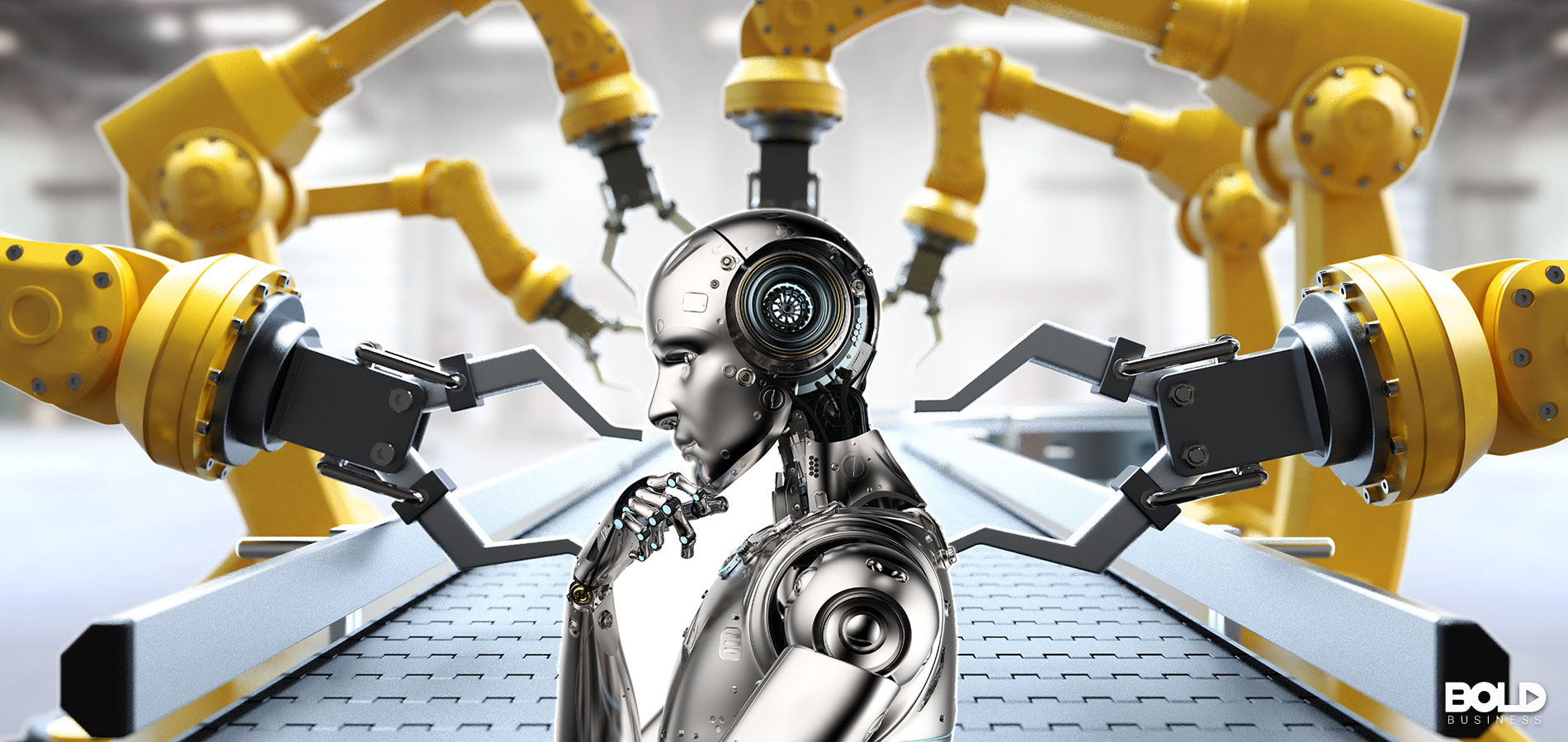 Some robots building a Terminator