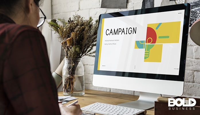 A digital display of a political campaign