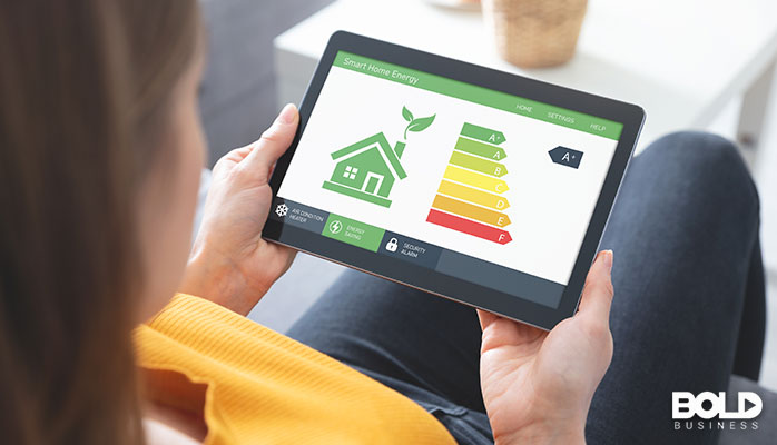 Someone looking at a home improvement app on their tablet