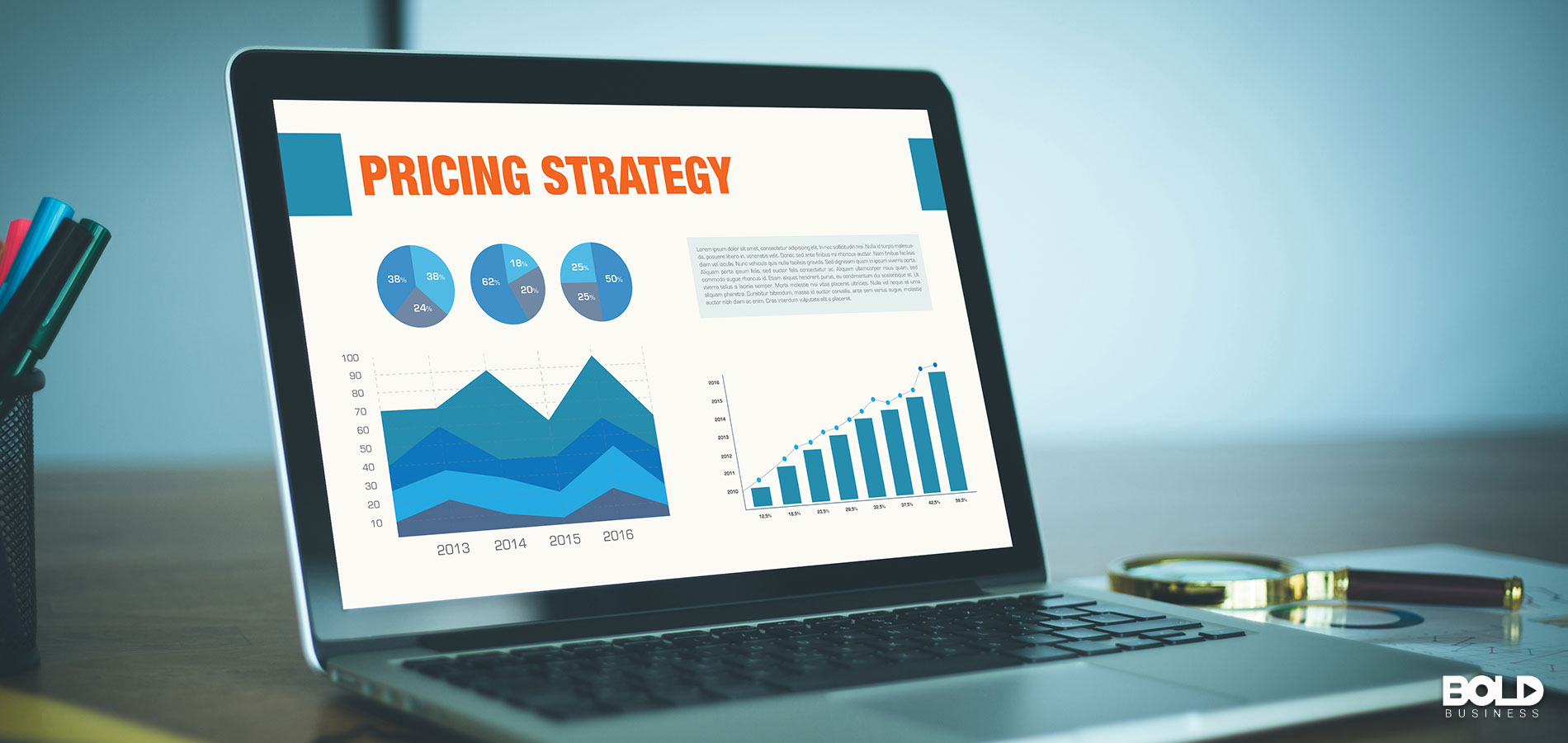 Someone working on pricing strategies on their laptop