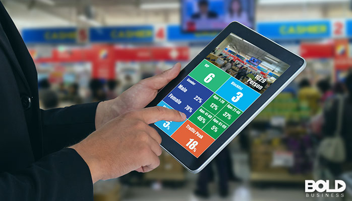 Some dude using data while shopping