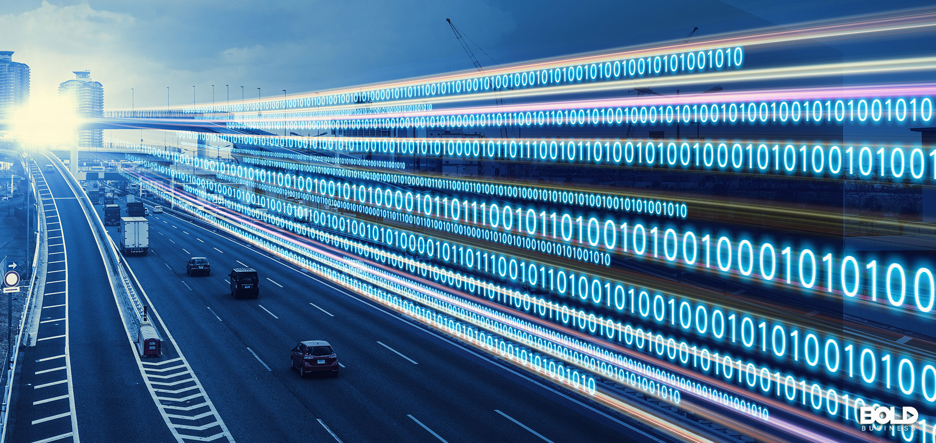 A highway of data on an actual highway