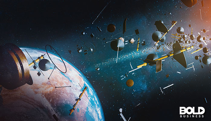 A bunch of garbage floating around in orbit