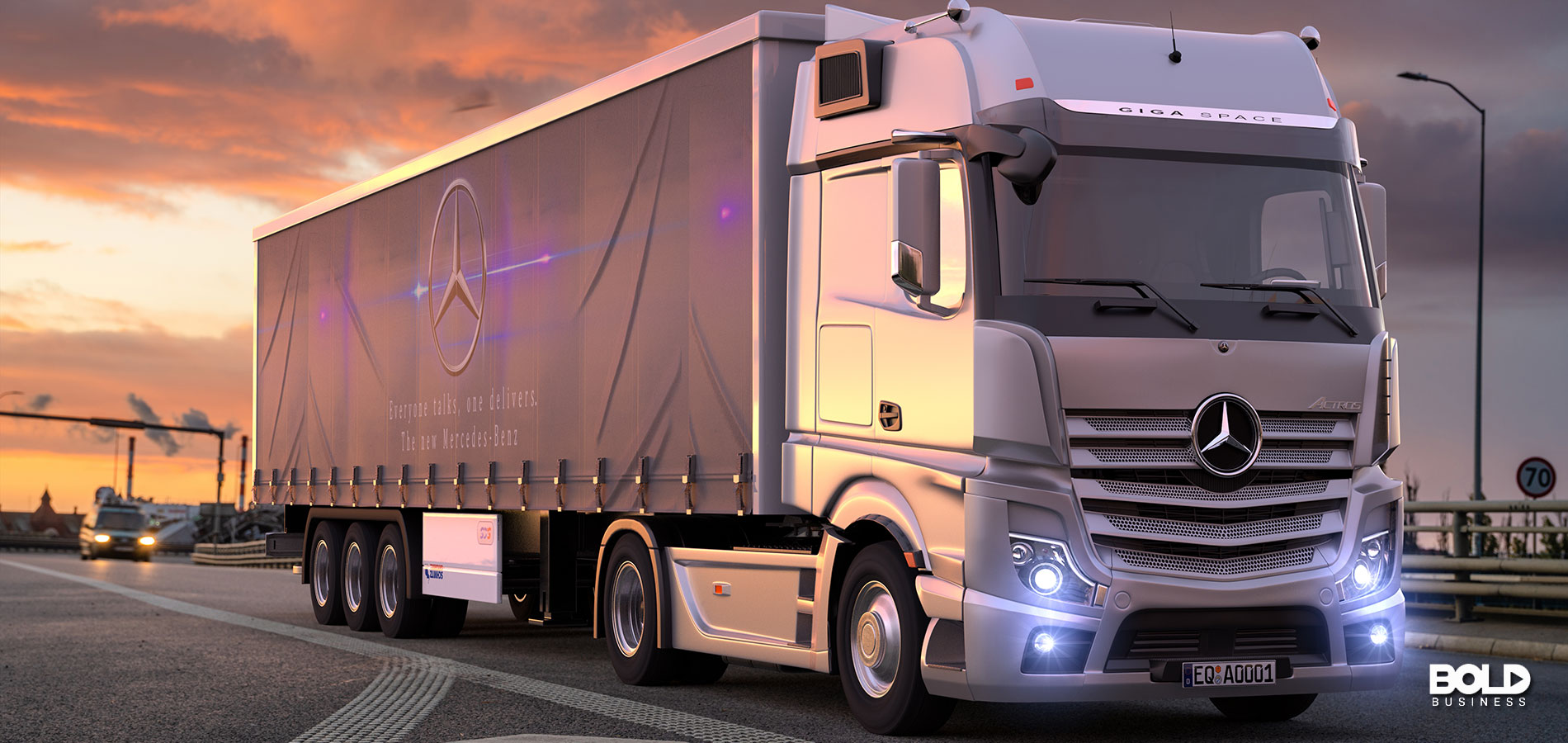 an autonomous truck just puttering along