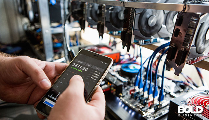 Someone mining bitcoin with a rig