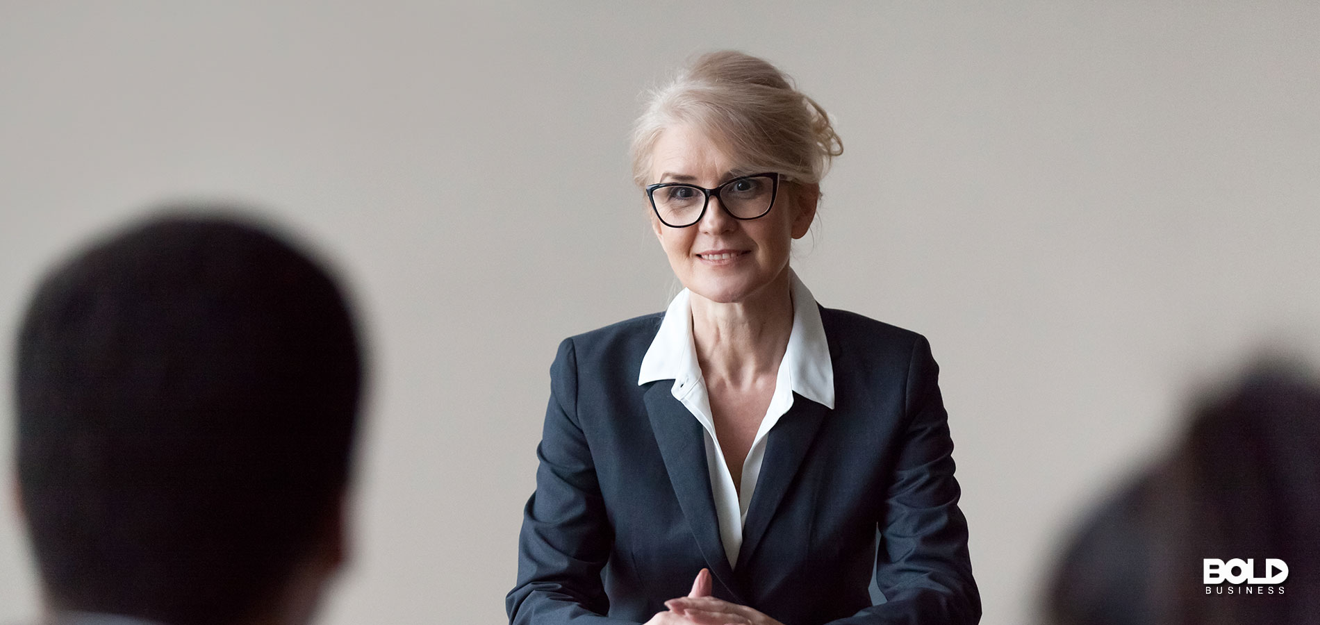 An older woman in a job interview