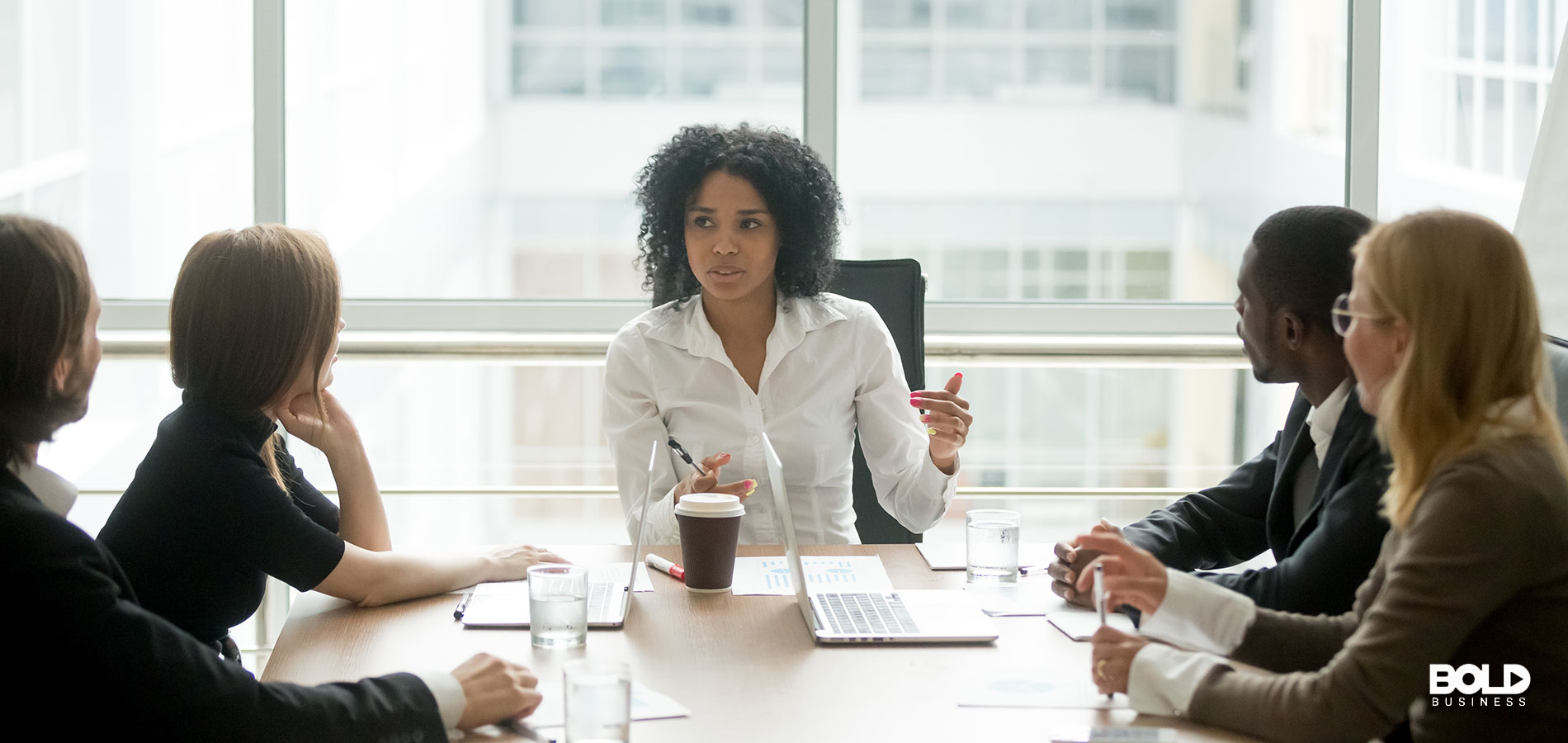 A diverse executive board of a business