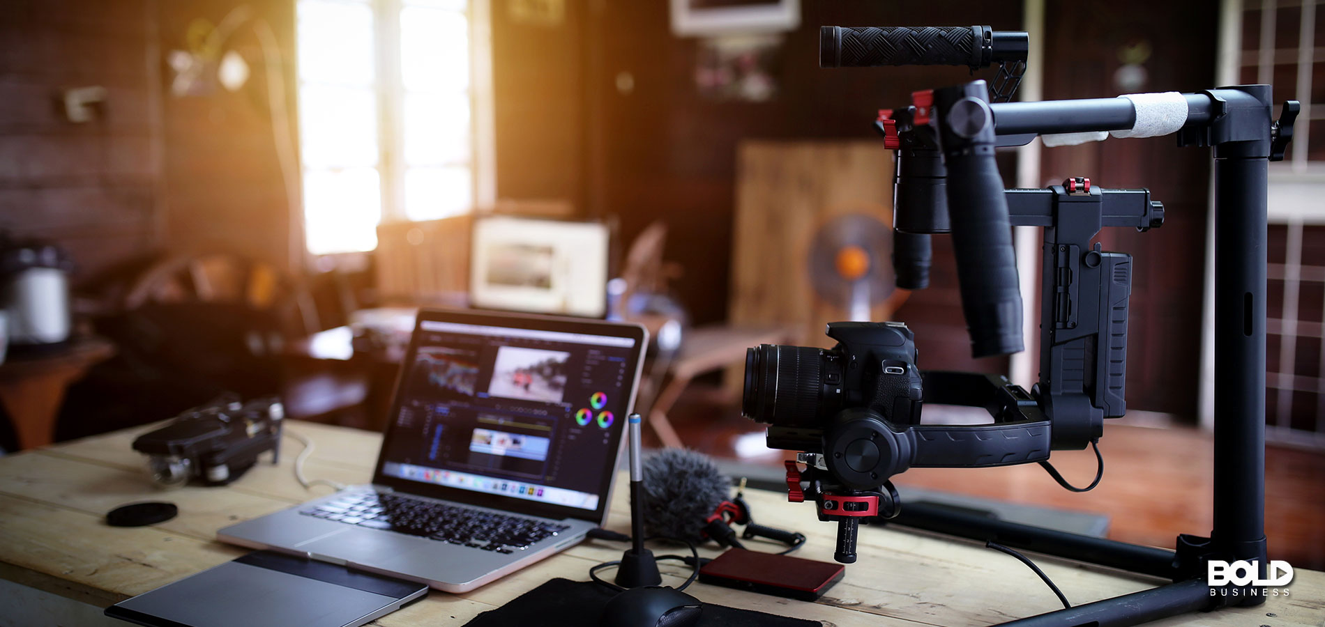A video editing setup