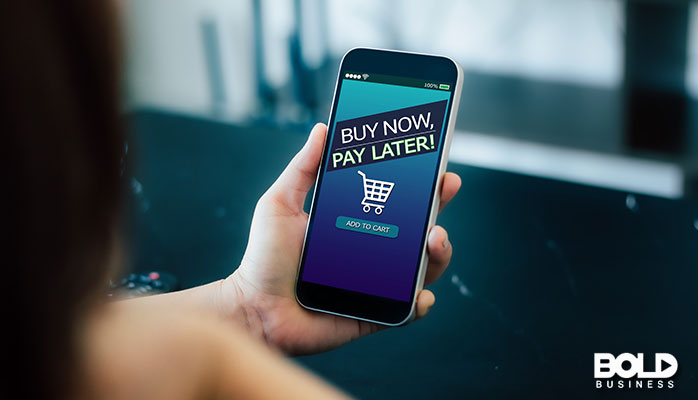 Someone using a BNPL app