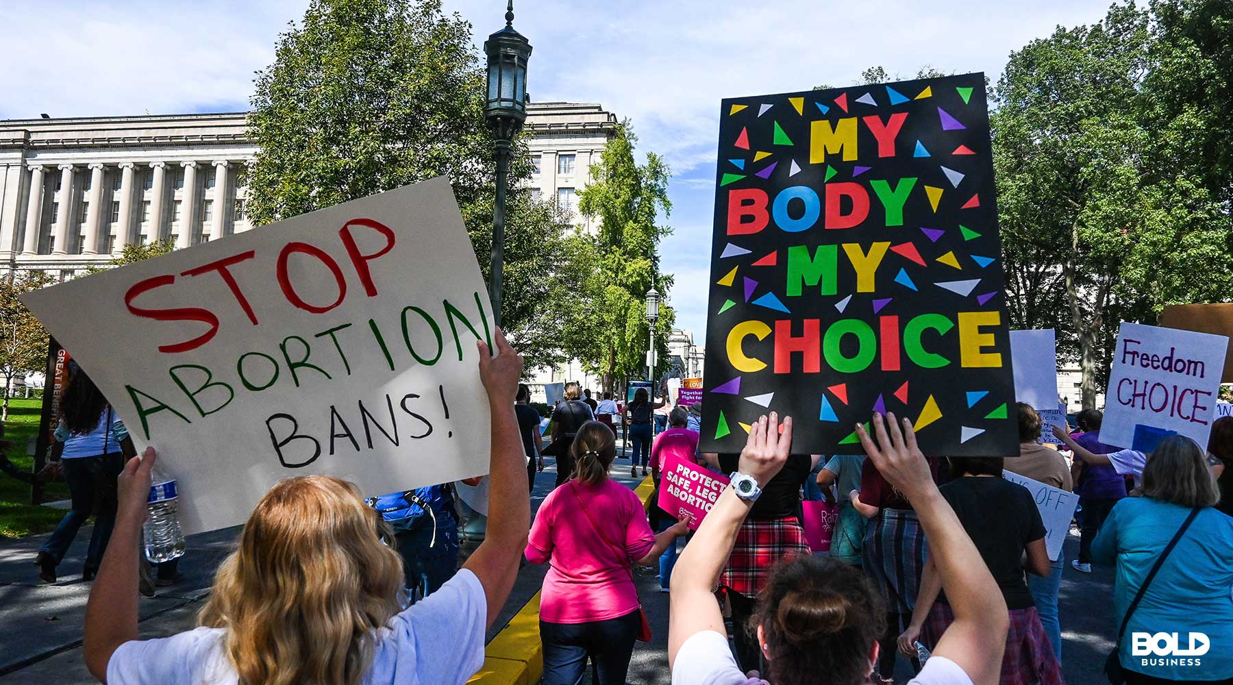 A pro-choice protest outside the Supreme Court