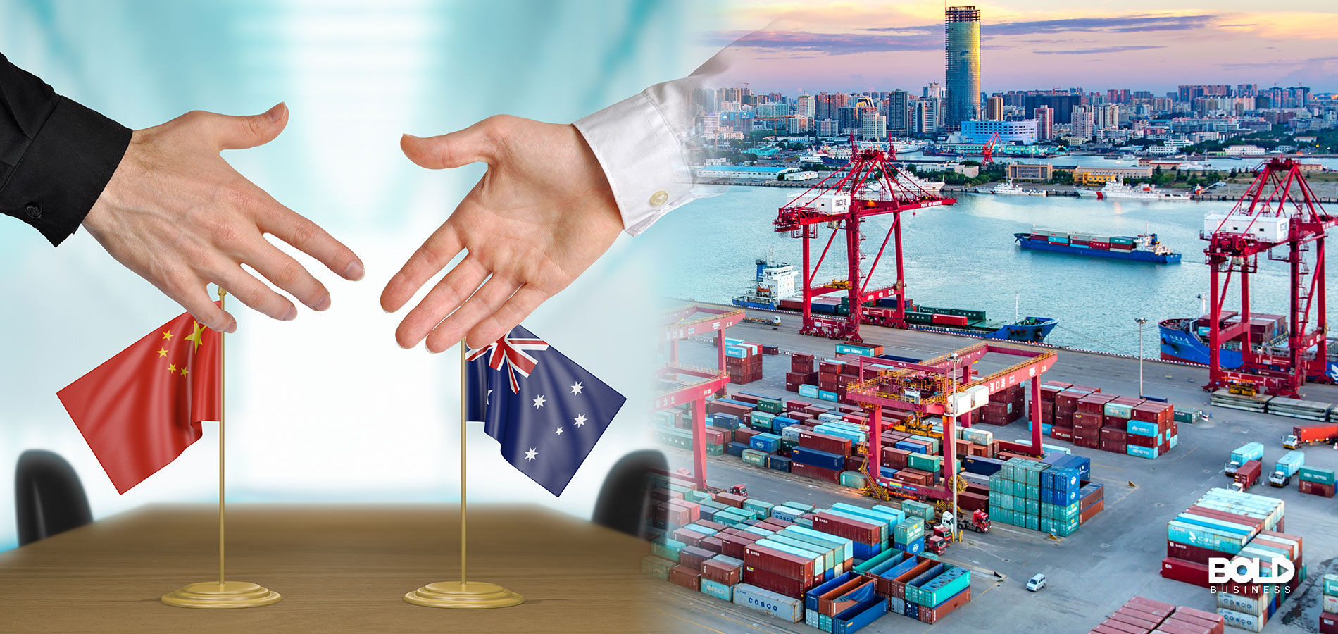 Some hands shaking next to a port