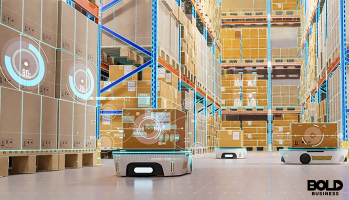 Some robots doing their thing in warehouse